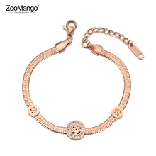 ZooMango глина кристалл дерево браслет для женщин змея из нержавеющей стали цепь браслет ювелирные изделия для Рождественский подарок ZB19045
