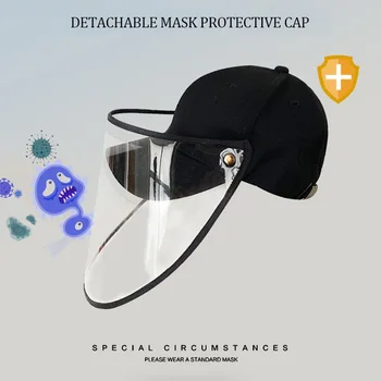 

5 Style Protective Cap Anti-fog Hat Plus Mask Baseball Cap Male Cotton Cap Female Tide Sun Hat Removable Black Baseball Cap