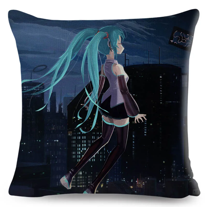 VOCALOID Hatsune Miku музыкальная подушка для девочки чехол для дивана дома автомобиля Мультяшные подушки Чехлы 45x45 см декор наволочки Чехлы на подушку - Цвет: 16