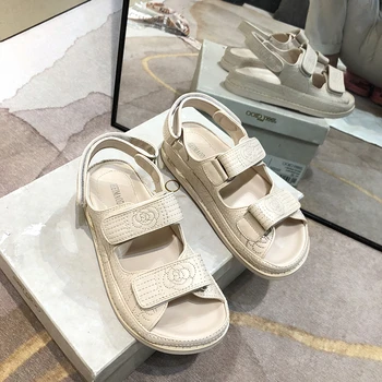 

Sandalias mujer Ins 2020 Shoes Women Platform Sandals Leather Summer Chunky Gladiators Fashion Brand Retro Rome Style Hook&Loop