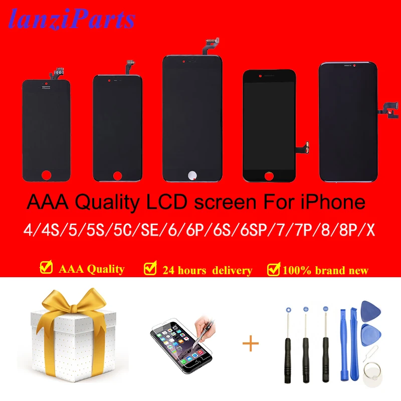 100% качество AAA Tianma ЖК дисплей с сенсорным экраном дигитайзер для iPhone 5S 5 5C SE 6 7 8 6s 4s