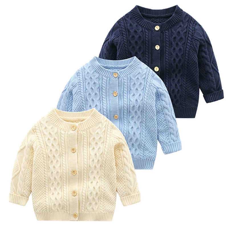 Cardigan Baby Sweater Knitted Boys Girls Toddler Solid Sweater Handmade Infant Single Breasted Cardigan Kids Newborn Clothes baby jacket baby knitting coat