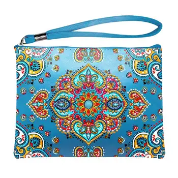 

5D DIY Blue Special Shaped Diamond Painting Wristlet Wallet Women Clutch Storage Bag Gift for Girlfriend Party