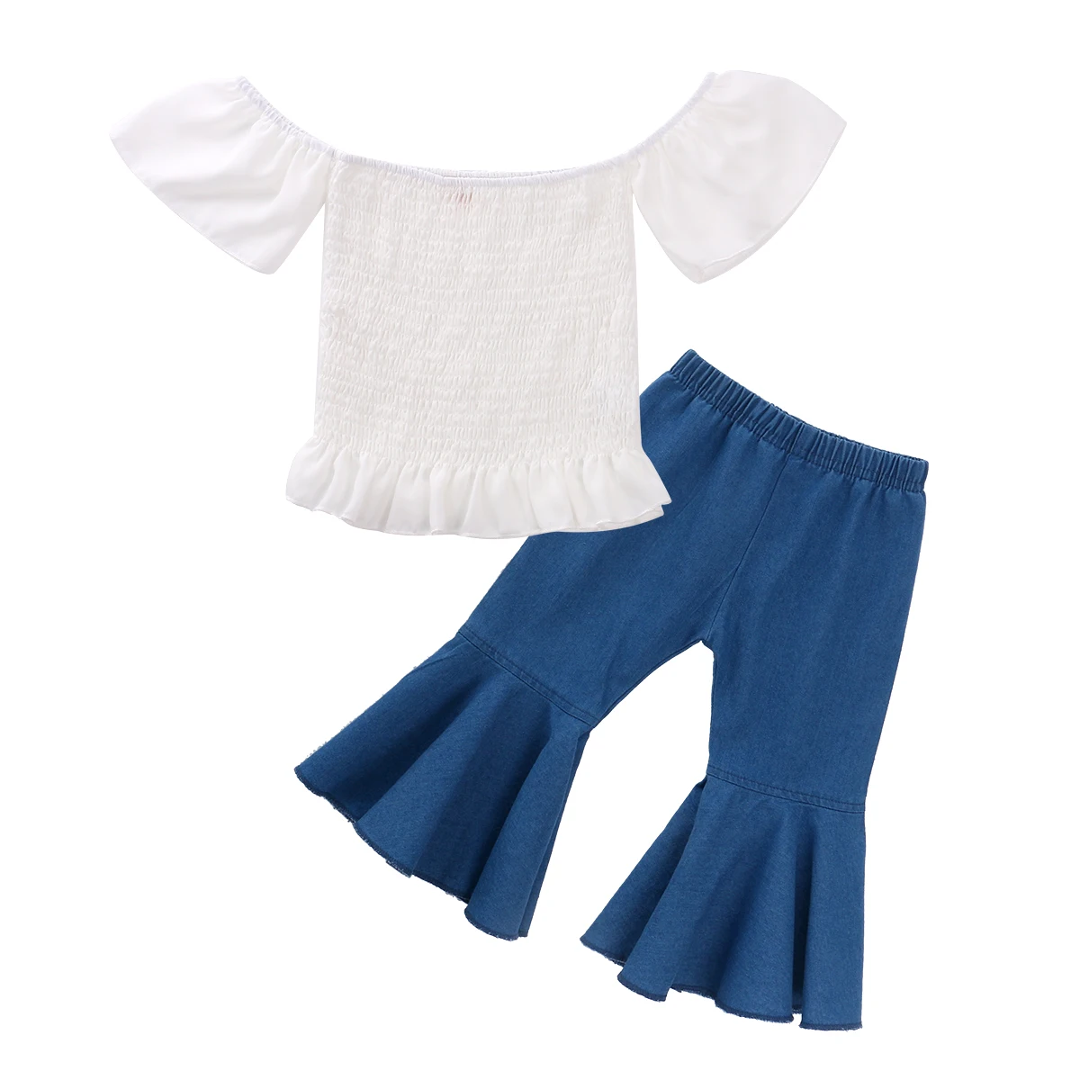 Летняя одежда для маленьких девочек комплекты из 2 предметов белые футболки с