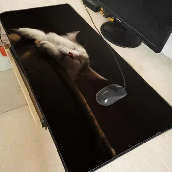 

Sleeping Cute Cat Custom Design Print Mouse Pad Mat Large Gamer Gaming Customized Office Mousepad for Computer Keyboard Desk