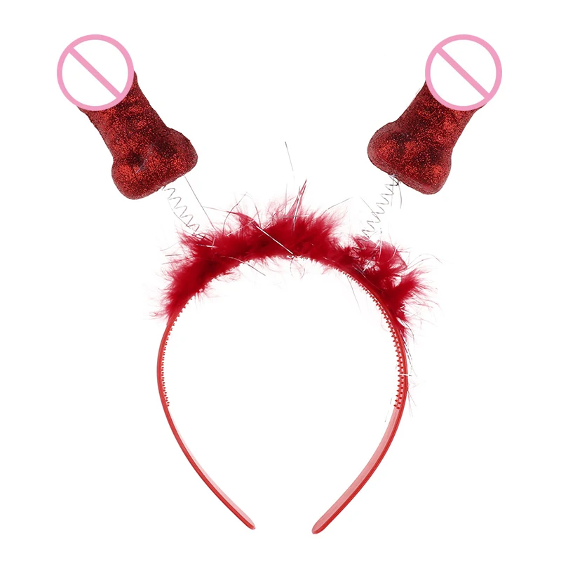 Novelty Bride Penis Shaped Crown Tiara Headband Hair Hairband Bezel for Girls Night Out Bachelorette Hen Party Accessories