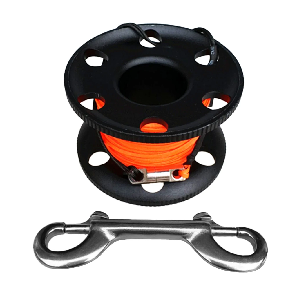 Scuba Diving 20m 30m Finger Spool Reel with Stainless Steel Nylon Line Snap  Bolt - AliExpress