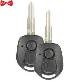 

KEYECU 2pcs for SSANGYONG Actyon Kyron Rexton Remote Key Case Shell Cover Fob 2 Button Uncut