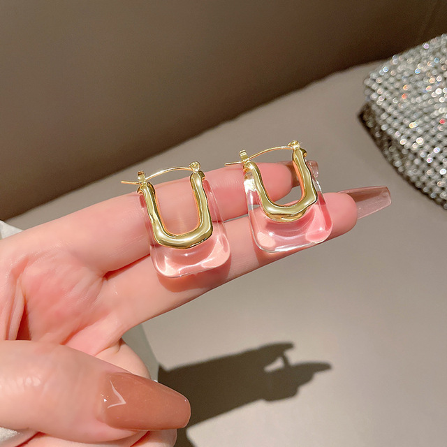 White Color Drip Oil C Shape Hoop Earrings for Women Girl Simple Geometric Round Circle Korean Sweet Jewelry Daily Life