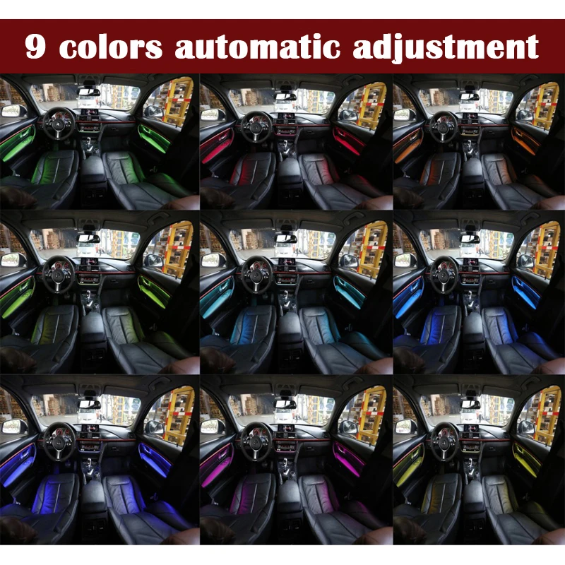 Car neon interior door ambient light For BMW 3 Series GT F34 4 Series F32 F33 2013-2018 9-color decorative Atmosphere LED strip
