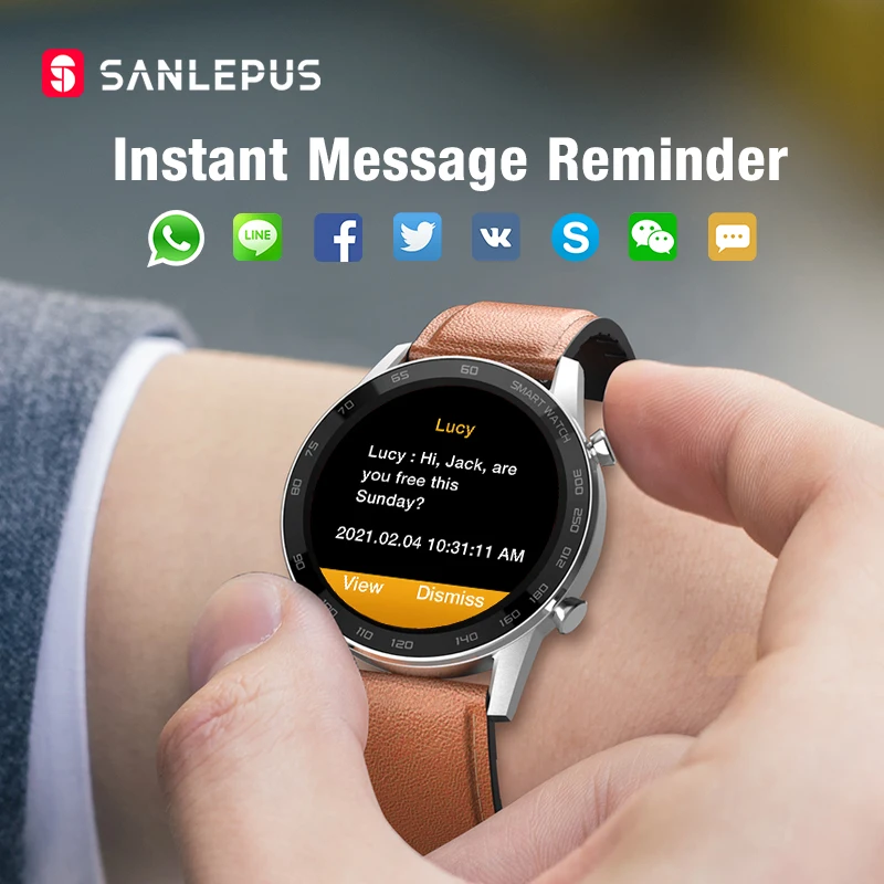 2021 SANLEPUS Dial Calls Smart Watch For Men IP68 Waterproof Smartwatch Health Monitor For Android Apple Xiaomi OPPO