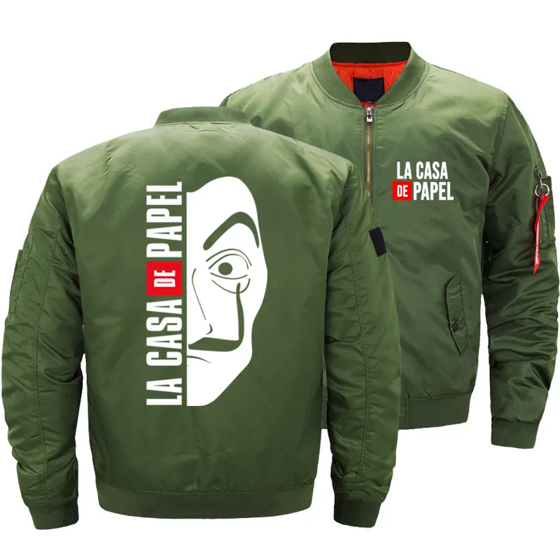 Мужская Money Heist La Casa De Papel ветровка House Of paper Thick Ma1 Air Pilot Flight Military Bomber S-5XL Guccy чемпионы |
