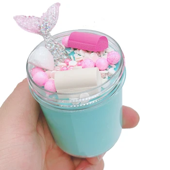 

120ml Mermaid DIY Soft Slime Toys for Rubber Lizun Slime Antistress Fluffy Foam Ball Charms Putty Plasticine Kit for Kids Gift
