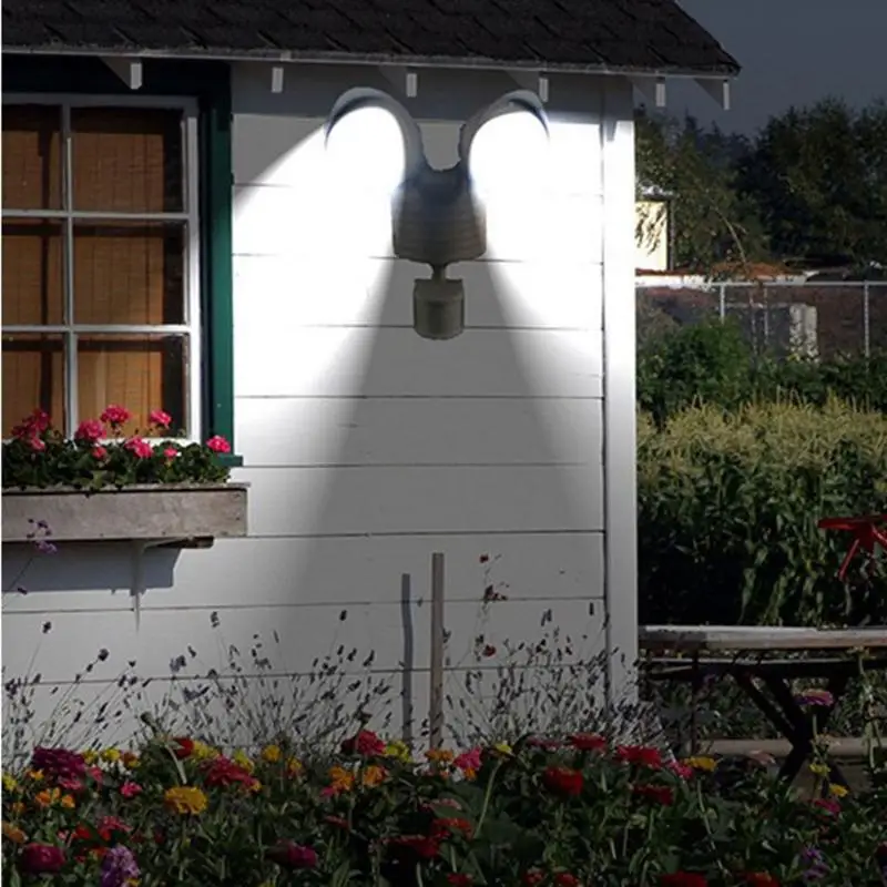 22 светодиодный уличный солнечный светильник с двойным датчиком движения, охранный светильник, водонепроницаемый уличный садовый светодиодный настенный светильник, Прямая поставка