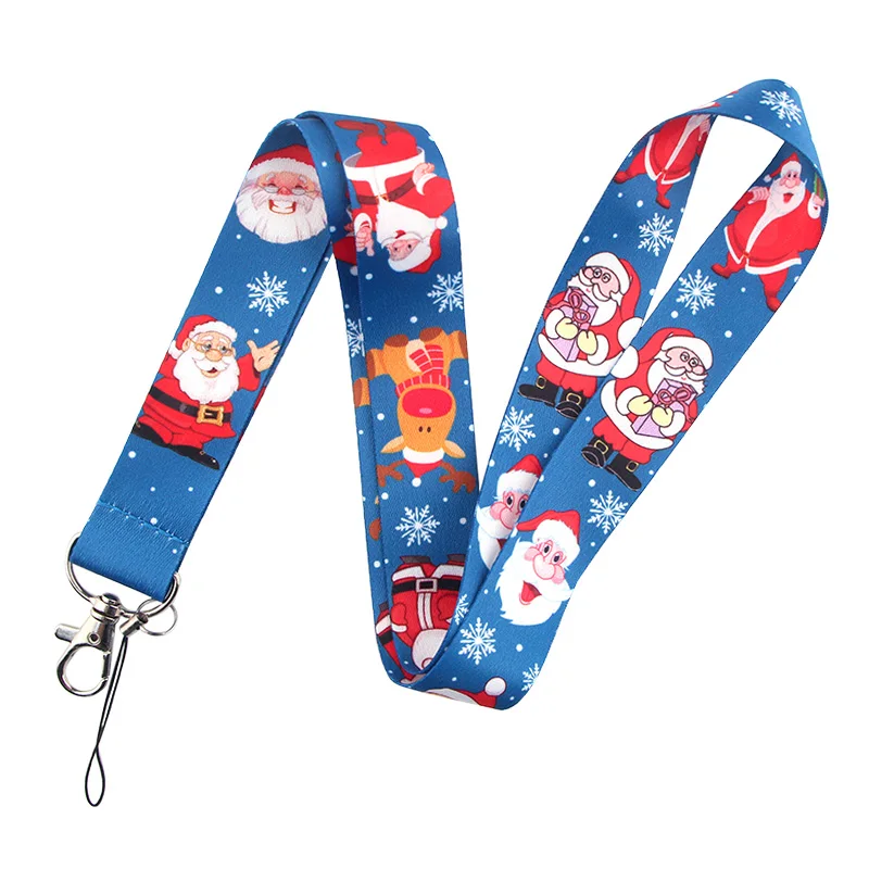 K949 цепочка для ключей с Санта-Клаусом, телефонный ремешок, мультяшный панк ремешок на шею для ключей, ID карта, шнурок для сотового телефона, рождественские подарки - Цвет: 2