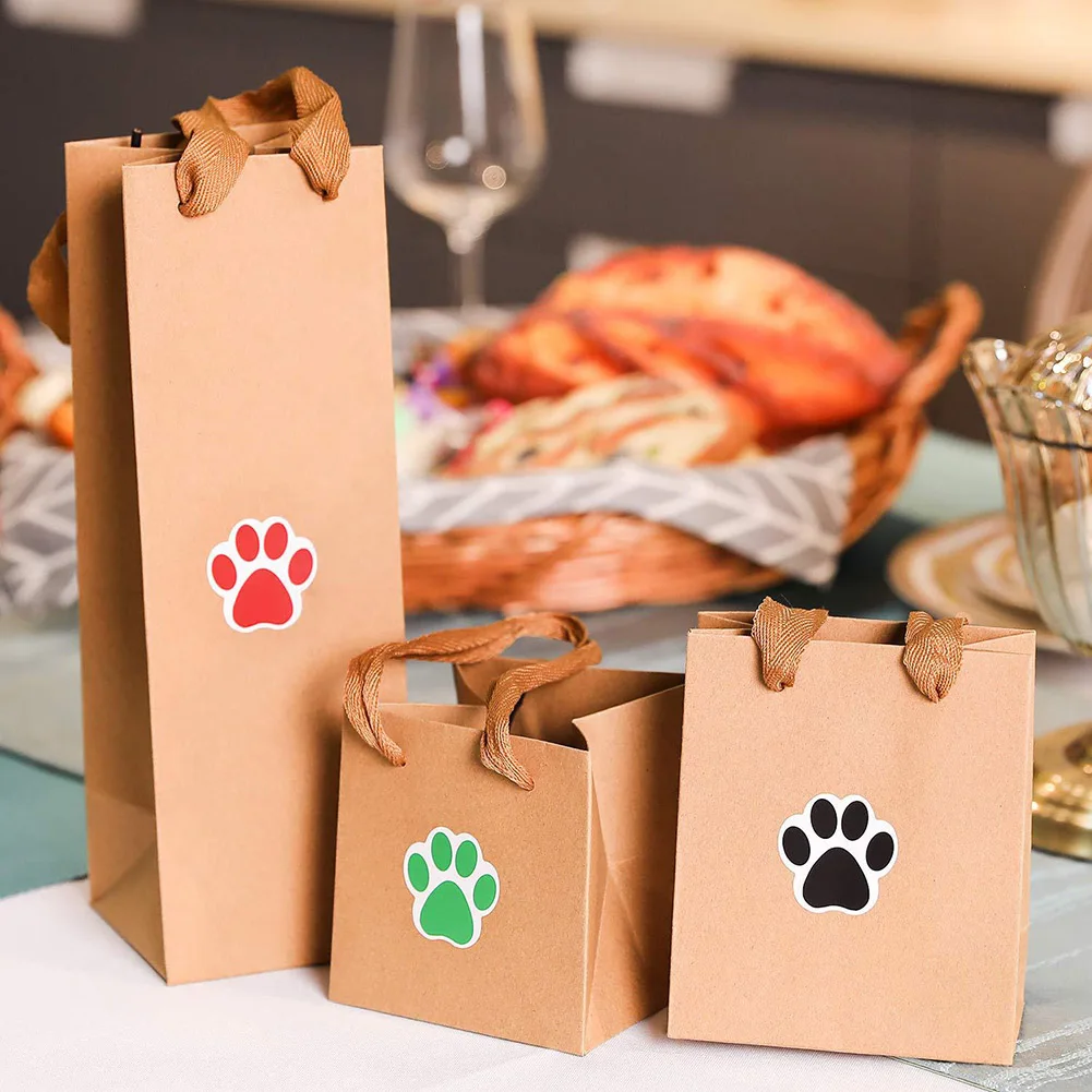500 шт круглая крафт бумажная наклейка печать Pet Paw напечатанная декоративная