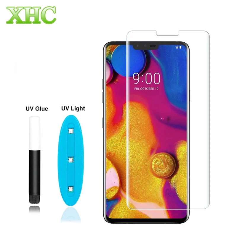 УФ жидкое изогнутое закаленное стекло для LG G8 V30 защита экрана телефона|Защитные