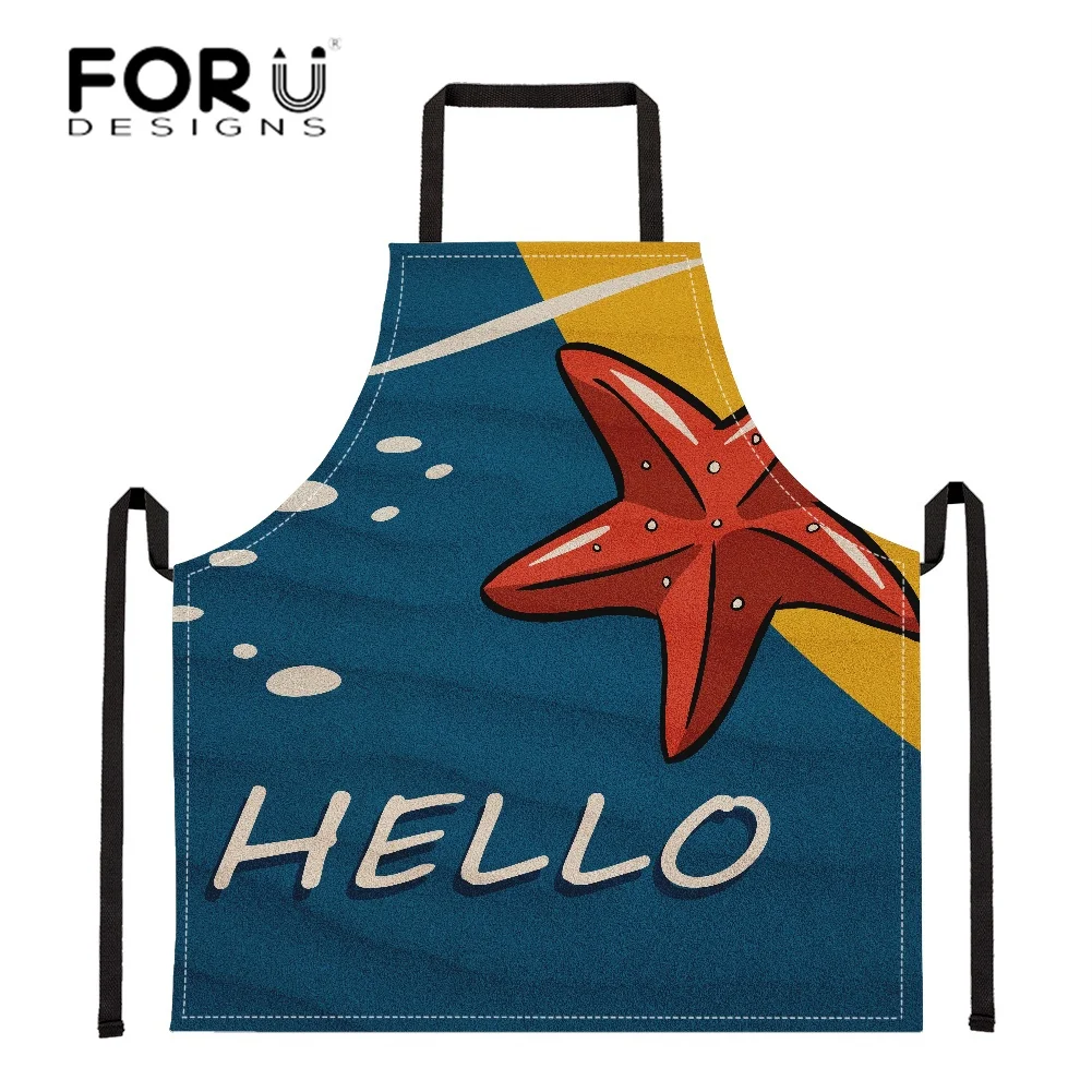 Летние пляжные фартуки FORUDESIGNS с принтом морской звезды Кухонные для мужчин и