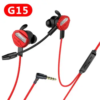

G15 3.5mm Universal In-Ear Wired Stereo Gaming Earphone Dual Microphone Headset