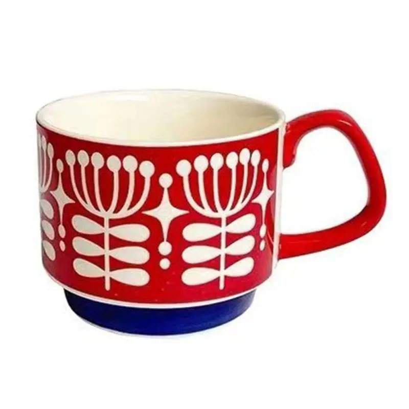 Japanese Style Vintage Ceramic Mug Handgrip Cup For Breakfast Milk Oatmeal Coffee Heat Resistant Office Home Drinkware Supplies | Дом и сад