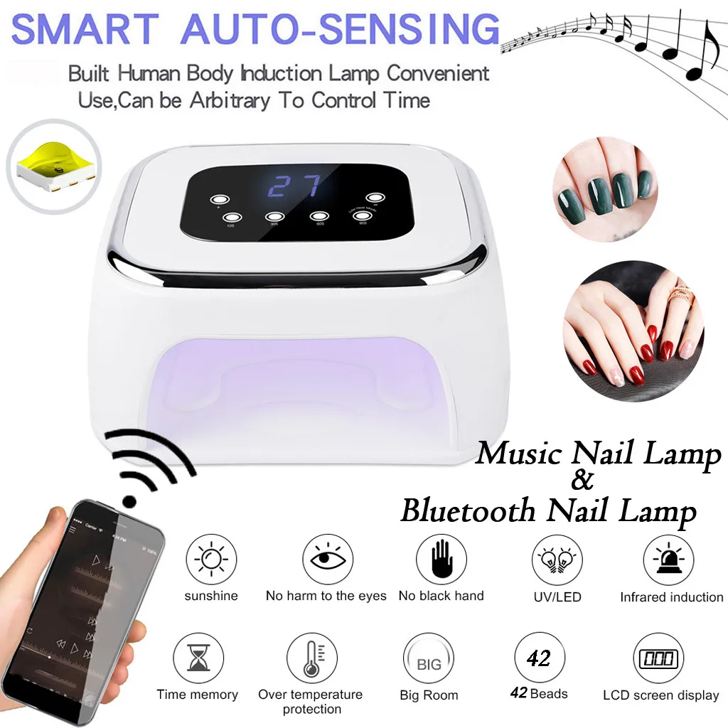 

LED UV 99W Bluetooth Nail Dryer Curing Gel Polish Lamp Light Curing Manicure Lamp Uv Manicure Nails Professional Equipment