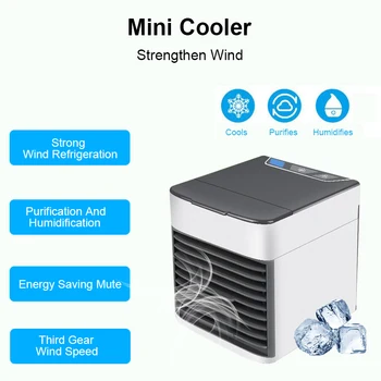 

2019 Portable Air Conditioner Usb Desktop Air Conditioning Usb Convenient Air Cooler Fan Digital Humidifier Mini Air Cooling Fan