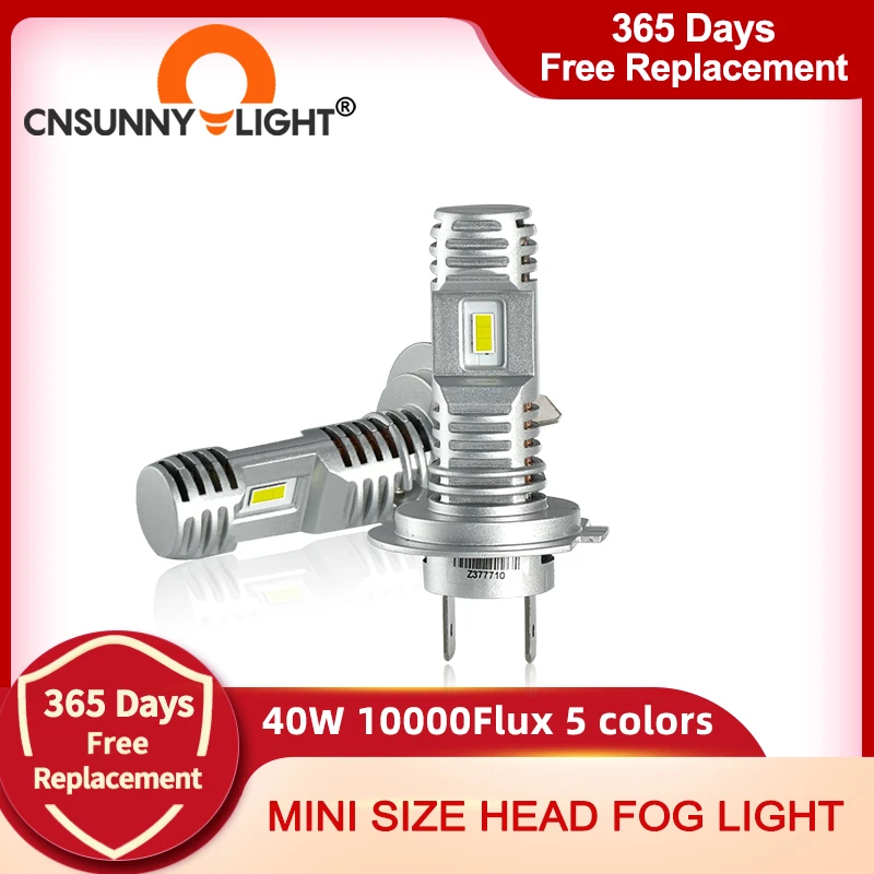 Headlight Fog Lamp Bulb Chip For Vehicle H4 Plug 80W DC 12V‑ 24V Yellow 1500K