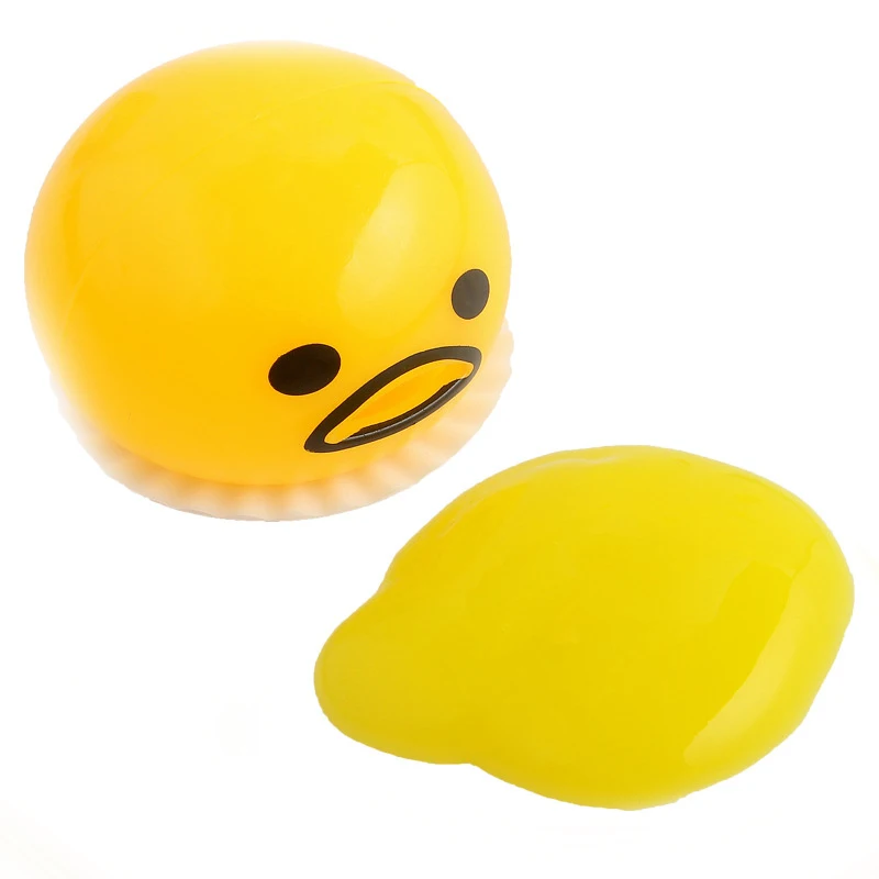 Hot Sale Squishy Vomitive Egg Yolk Anti Stress Reliever Fun Gift Yellow Lazy Egg Joke Toy 2