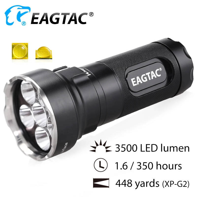 Супер яркий светодиодный фонарик EAGTAC MX25L3C 6 * XPG2 Nichia 219B 395nm UV 3500 люмен