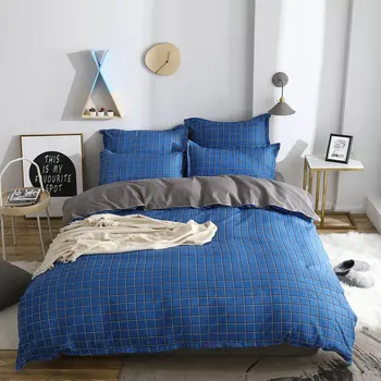 

Bedding Set Twin Full Queen Size Single Bed Duvet Cover Sets Blue Print Bed Linen Quilt Covers XF741-16