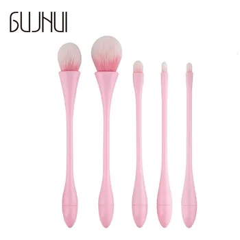 

5 PCS Pink Handle High End Water Droplets Foundation Eyebrow Eyeliner Blush Cosmetic Concealer Brushes Tools