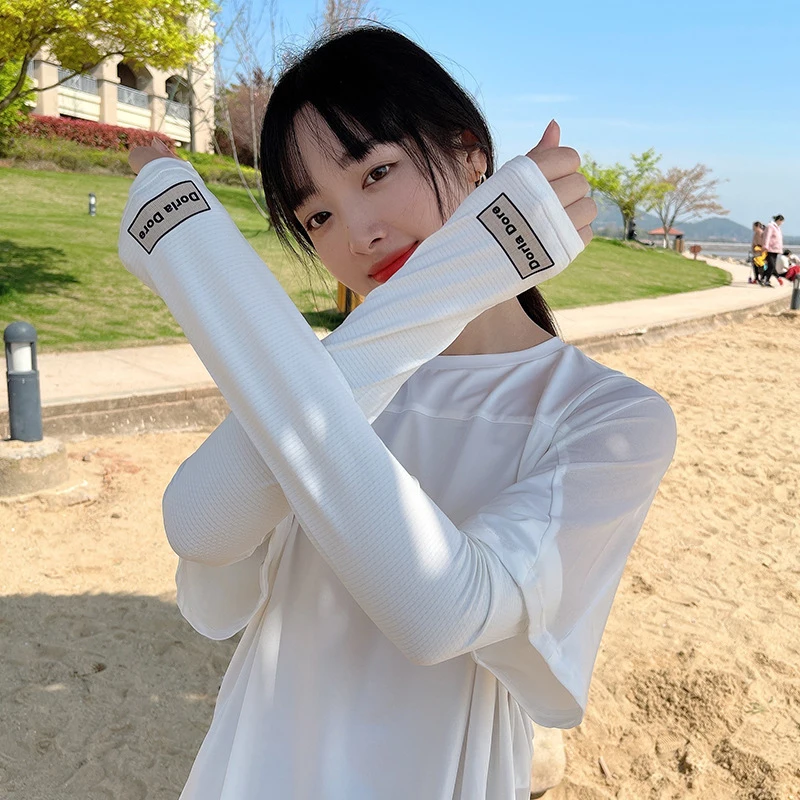 Ice Silk Arm Sleeve Casual Sports Sunscreen Cover Cuff Summer Cycling Driving Breathable Sun Protection Gloves |