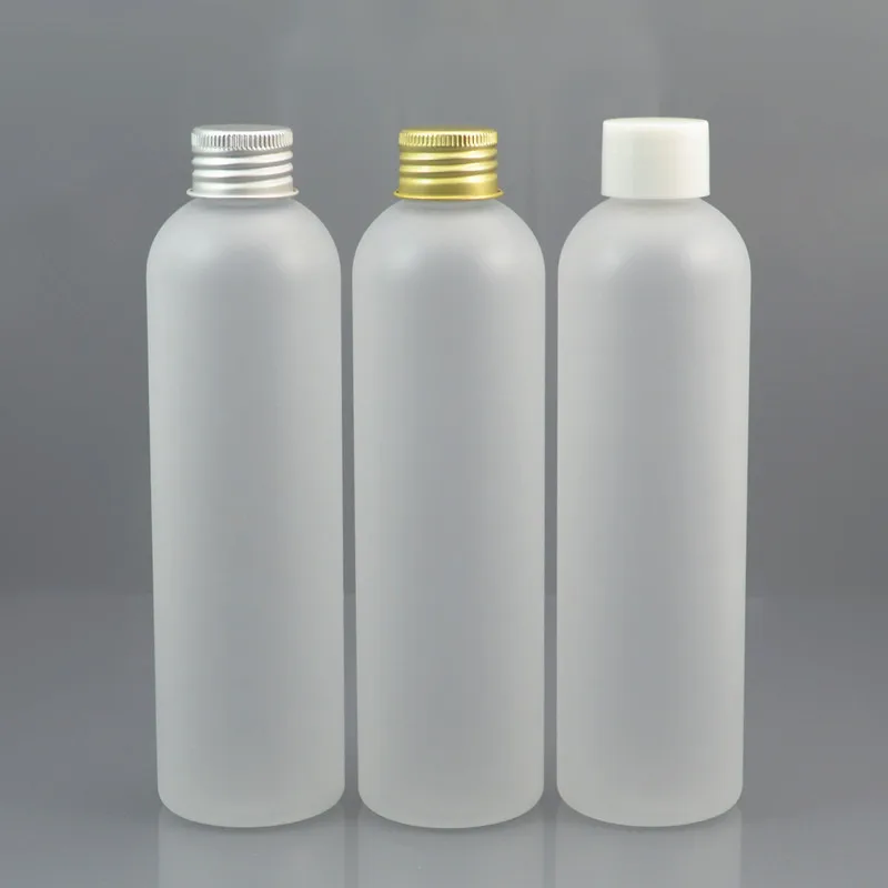 

30pc/lot 250ml Frost Plastic Makeup Water Bottle, Screw Cap, Empty Toner Container, Refillable Lotion Bottle ,White Top