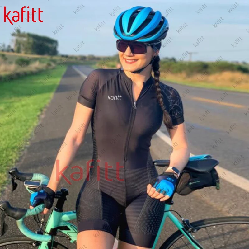 Kafitt Female Cycling Monkey Pink Suit Cycling Outfit Short Bodysuit Cycling Jersey Female Bisiklet Jumpsuit Robe Sets Women's 4