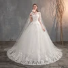 Mrs Win 2022 Chinese Wedding Dress With Long Cap Lace Wedding Gown With Long Train Embroidery Princess Plus Szie Bridal Dress ► Photo 2/6