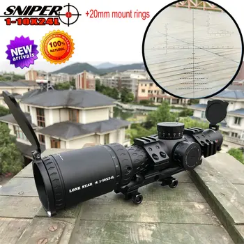 

SNIPER 1-10x24 SAL Riflescope Tactical Rifle Scope Glass Etched Reticle Hunting Optics Sight red dot 20mm mounts hunting scope