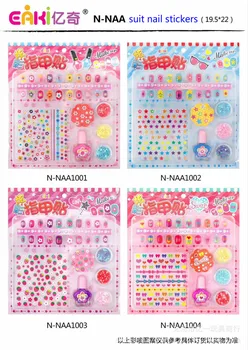 

EAKI New Cartoon Fingernail Stickers Set Children's Colorful Diamond Stickers Girl's Makeup Nail Stickers Diy Toys for Girls
