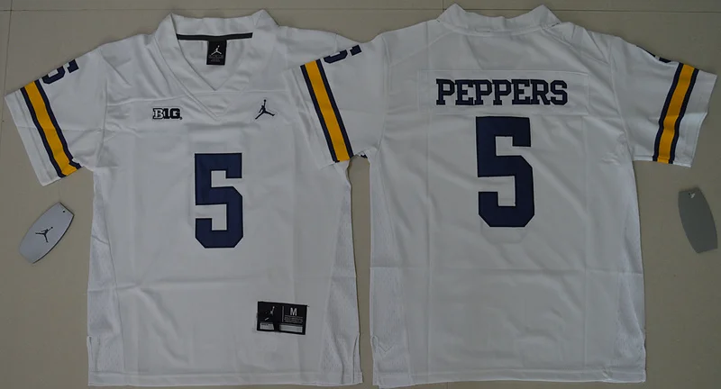 Новинка, Мичиган росомахи ing Jabrill Peppers для молодежи Джерси - Цвет: Белый