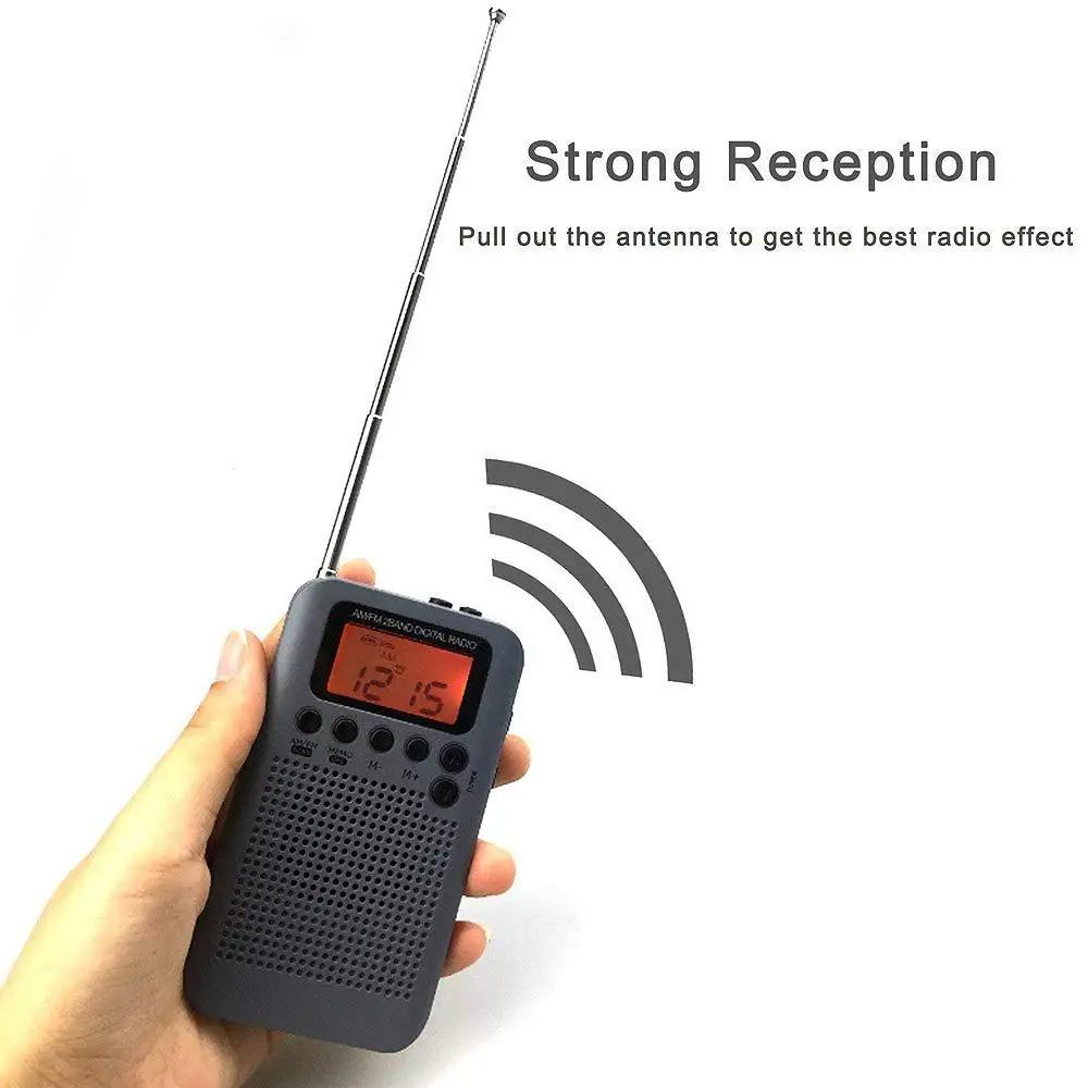 Portable AM FM 3 5mm Headphone Jack For Camping Two Band Radio with Alarm Clock Sleep Timer Stereo Radio