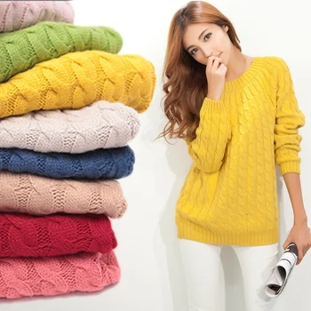 

Twist Pattern Sweaters Women Autumn Winter Fashion Basic Pullover Female Jumpers Long Sleeve Pull Femme Casual Knitted