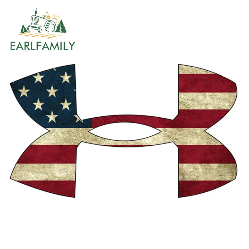 

EARLFAMILY 13cm x 7.6cm Under Armour American Flag Medium Vinyl Sticker Car Styling Waterproof Decal Motor Car Accessories