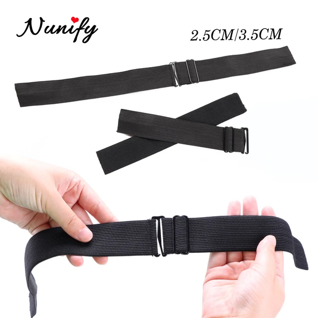 2.5 Cm Width Webbing Black Adjustable Wig Elastic Band for Making