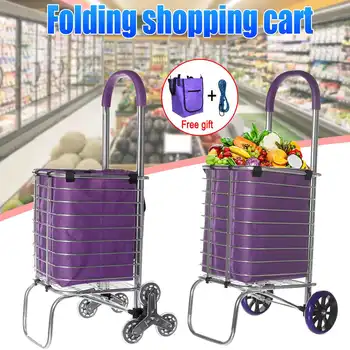 

6 Wheel Stair Ladder Shopping Cart Shopping Basket Household Shopping Trolley Trailer Portable Cart Shopping Bag Large
