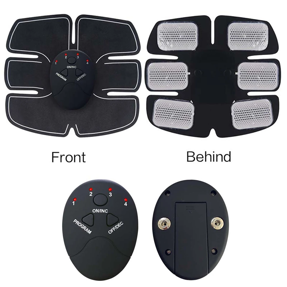 EMS Muscle Stimulator Trainer Smart Fitness Abdominal Training Electric Weight Loss Body Slimming Belt Unisex Electrode Pads