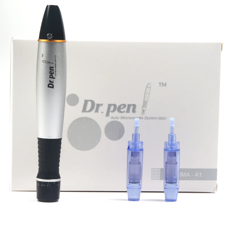 1 Набор проводной серебряный цвет Dr ручка A1-C инструмент микро-иглы BB свечение набор авто Дерма ручка микроиглы Дерма ручка