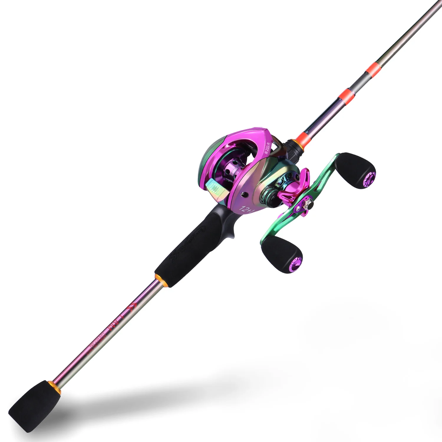 Sougayilang Baitcaster Combo, 2Pc Fishing Rod and Reel Combo, Purple  Fishing  