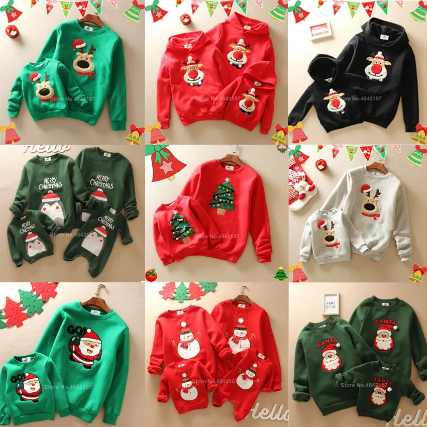 thumbnail image 2 of Suéteres feos con forma de ciervo y árbol de Navidad Ropa de estilo familiar Conjuntos navideños a juego para la familia Ropa para padre, madre, hija, mamá y yo, 2 of 5