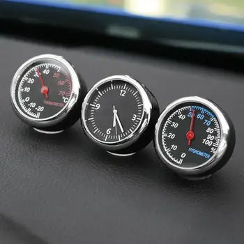 

Car Clock/Thermometer/Hygrometer Car Interior Mini Quartz Watch Clock Hygrometer Thermometer Dashboard Ornament car accessories
