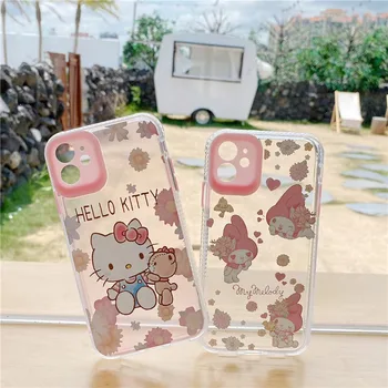 Милый чехол для телефона с рисунком Hello Kitty на заказ для Apple iphone 11 Pro Max 8 7 Plus X XS MAX SE2 XR мягкий прозрачный чехол для задней панели