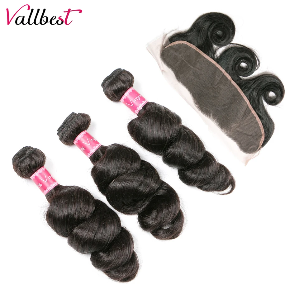 Vallbest перуанские волосы от уха до кружевные фронтальные с пряди Remy человеческие
